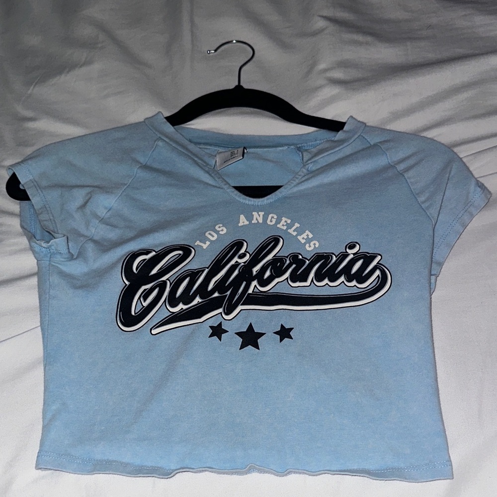 BERSHA SMALL Blue Graphic Women's Top